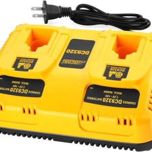 Dual DC9320 Fast Charger for Dewalt 18V Battery DW9116 Compatible with 7.2V-18V XRP NiCD/NiMH DC9098 DC9096 DC9091 DE9057 DW9072, for Dewalt Battery Charger (Not for Lithium)